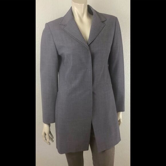 Sharp Long Fitted J. Jill Blazer in Blue/Gray Size 6P - Picture 1 of 6